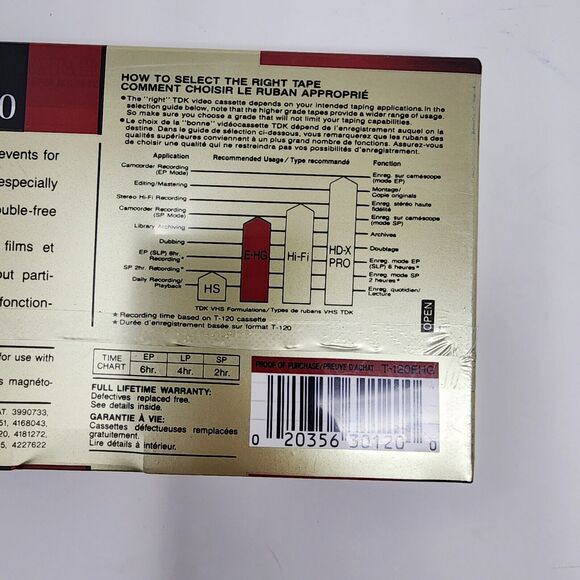 Lot of 3 TDK E-HG Extra High Grade EP 6 Hrs T-120 HiFi Blank VHS Tapes Sealed - Picture 3 of 6